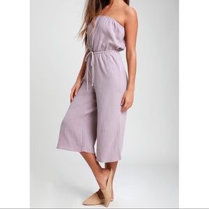 Lulu’s Lavender Strapless Jumpsuit